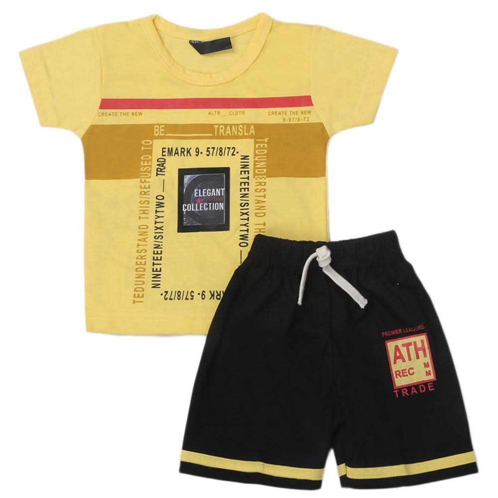 Boys Half Sleeves Suit - Yellow, Kids, Boys Sets And Suits, Chase Value, Chase Value