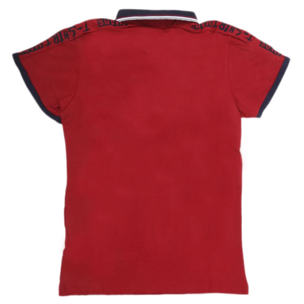 Boys Half Sleeves Round Neck T-Shirt - Maroon, Kids, Boys T-Shirts, Chase Value, Chase Value