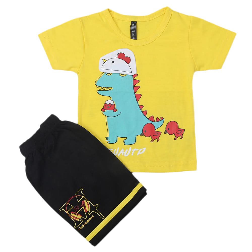 Boys Half Sleeves Suit - Yellow, Kids, Boys Sets And Suits, Chase Value, Chase Value