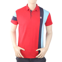 Men's Half Sleeves Fancy Polo T-Shirt - Red, Men, T-Shirts And Polos, Chase Value, Chase Value