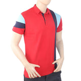 Men's Half Sleeves Fancy Polo T-Shirt - Red, Men, T-Shirts And Polos, Chase Value, Chase Value
