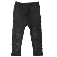 Girls Stone Denim Tights - Black, Kids, Tights Leggings And Pajama, Chase Value, Chase Value