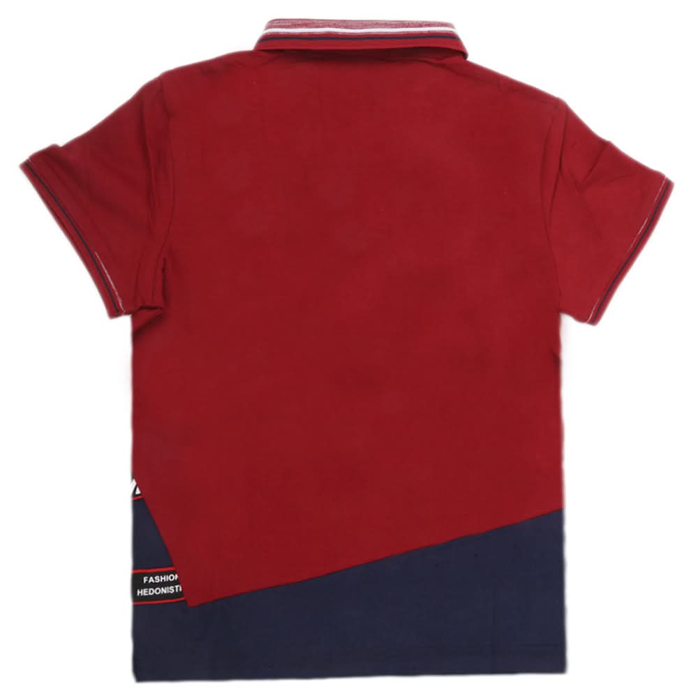 Boys Half Sleeves Round Neck T-Shirt - Maroon, Kids, Boys T-Shirts, Chase Value, Chase Value