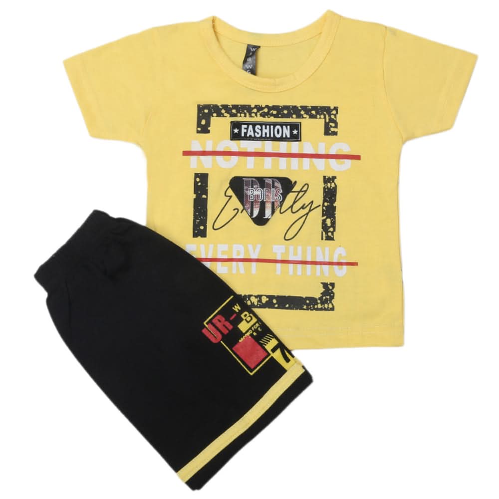 Boys Half Sleeves Suit - Yellow, Kids, Boys Sets And Suits, Chase Value, Chase Value