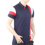 Men's Half Sleeves Fancy Polo T-Shirt - Navy Blue, Men, T-Shirts And Polos, Chase Value, Chase Value