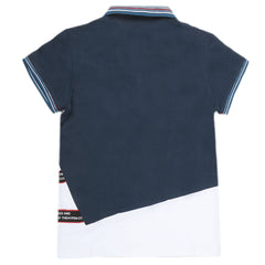 Boys Half Sleeves Round Neck T-Shirt - Steel Blue, Kids, Boys T-Shirts, Chase Value, Chase Value