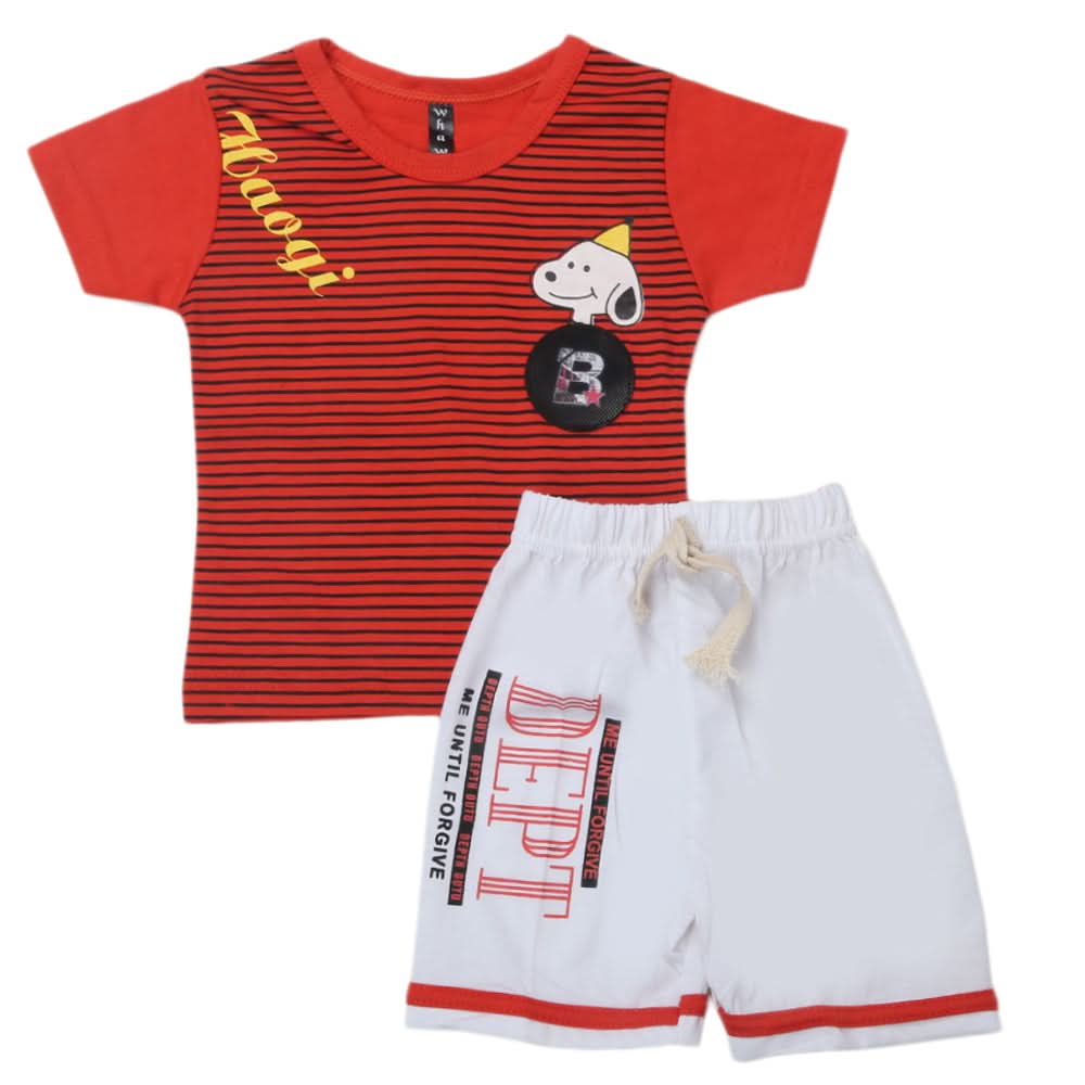 Boys Half Sleeves Suit - Red, Kids, Boys Sets And Suits, Chase Value, Chase Value