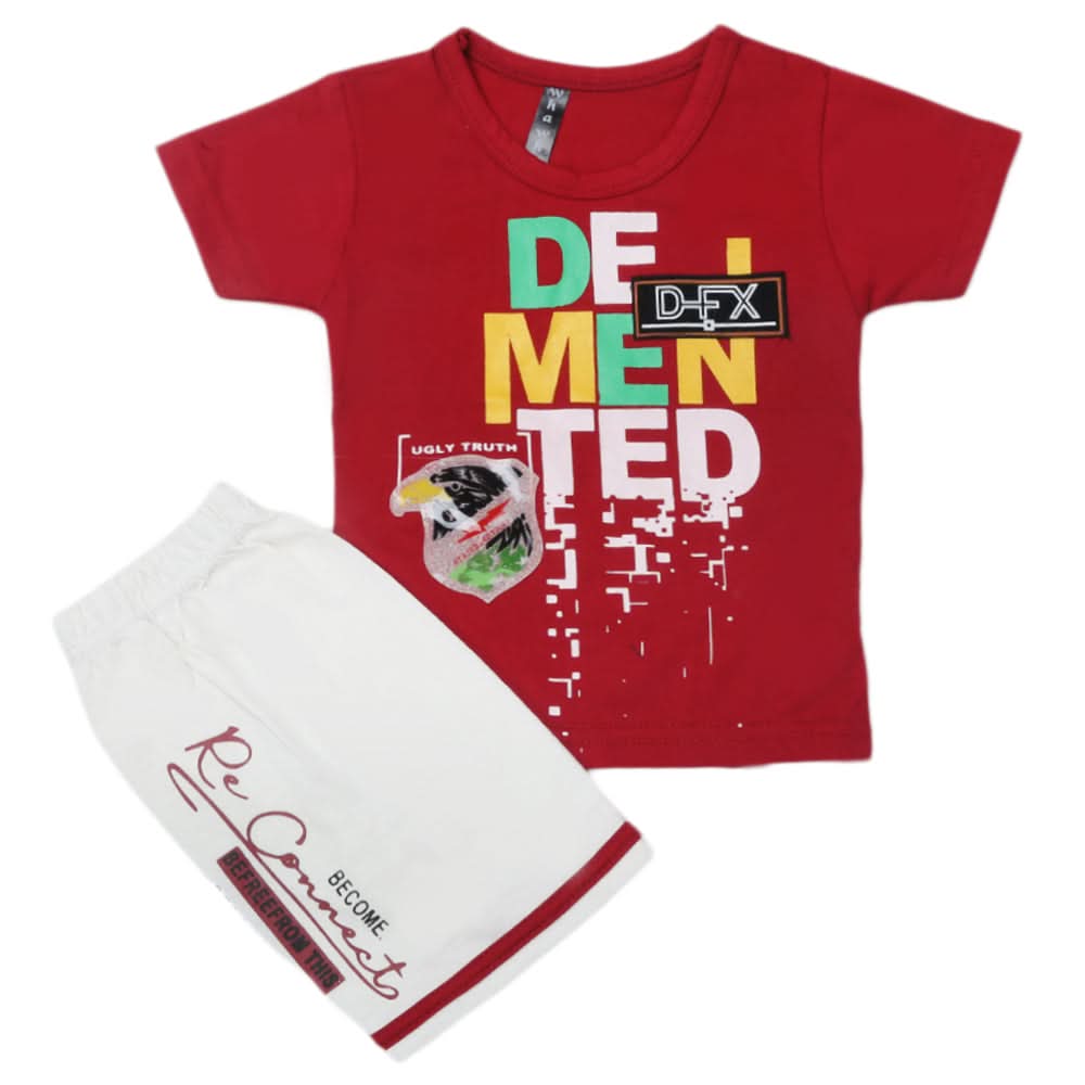 Boys Half Sleeves Suit - Maroon, Kids, Boys Sets And Suits, Chase Value, Chase Value