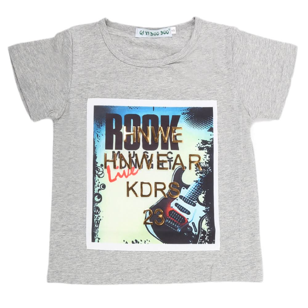 Boys Half Sleeves T-Shirt - Grey, Kids, Boys T-Shirts, Chase Value, Chase Value