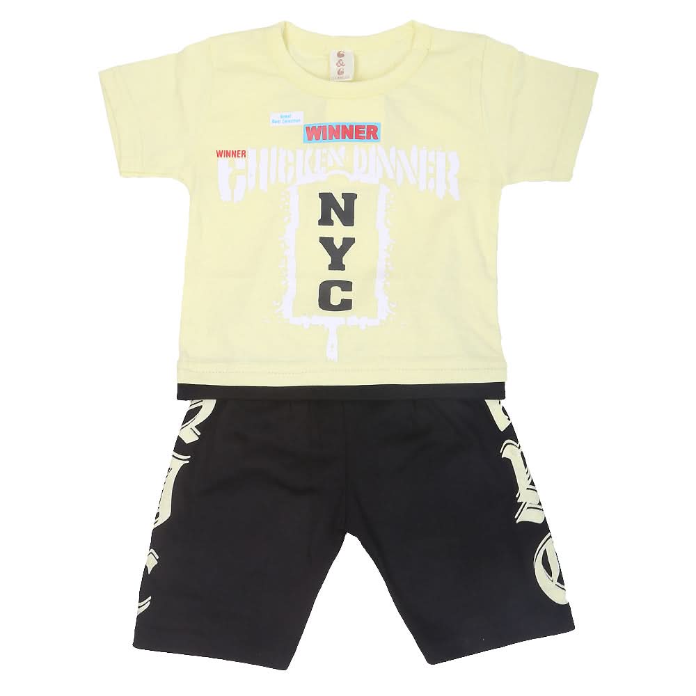 Boys Half Sleeves Suit - Yellow, Kids, Boys Sets And Suits, Chase Value, Chase Value