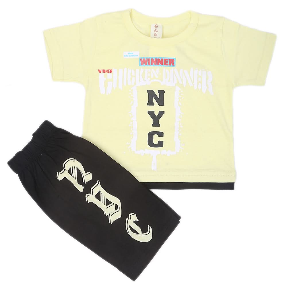 Boys Half Sleeves Suit - Yellow, Kids, Boys Sets And Suits, Chase Value, Chase Value