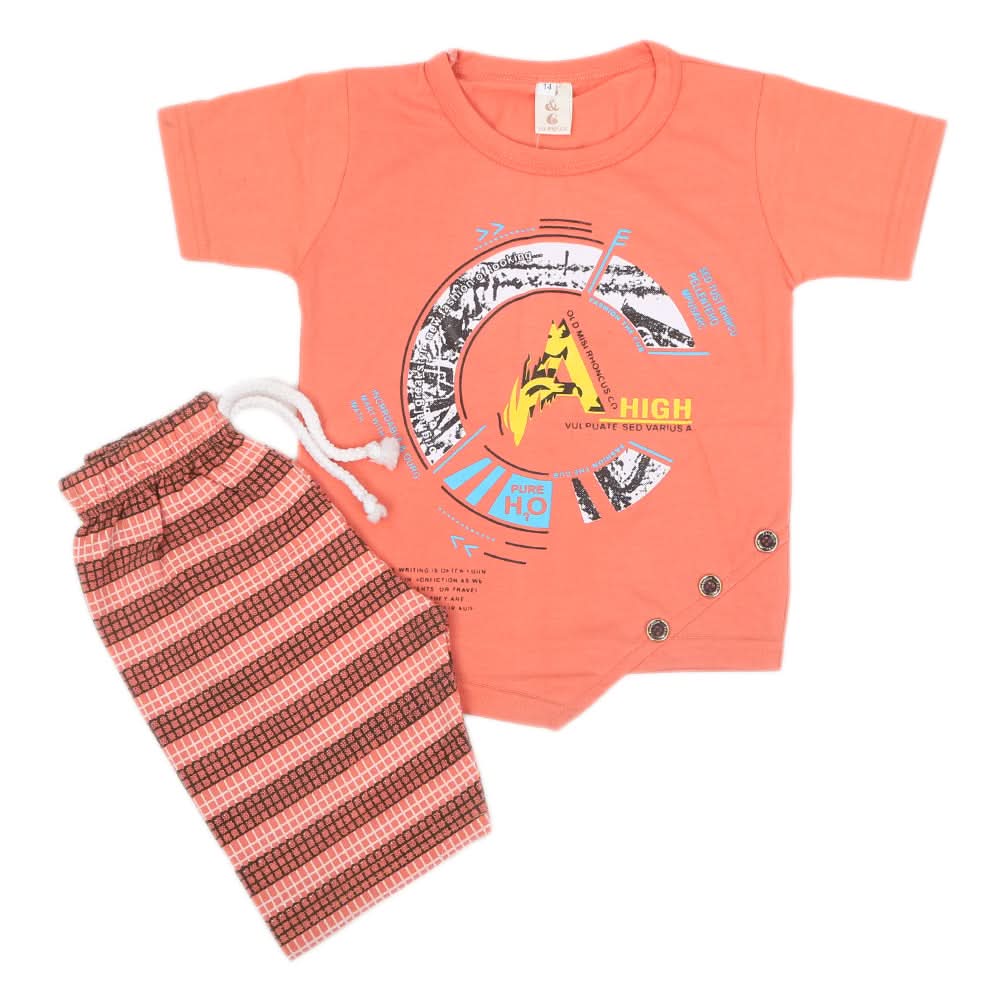 Boys Half Sleeves Suit - Orange, Kids, Boys Sets And Suits, Chase Value, Chase Value