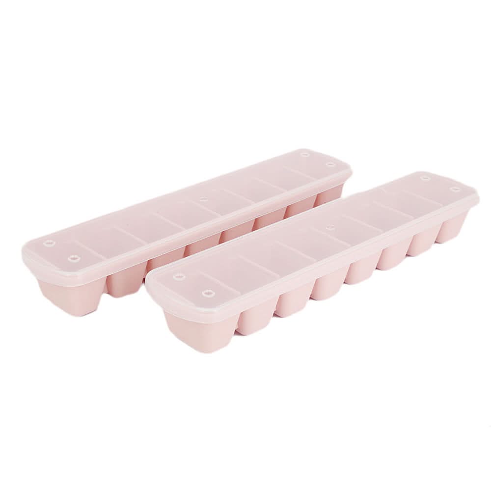 Ice Cube Tray 2 Pcs Set with Lid - Light Pink, Home & Lifestyle, Serving And Dining, Chase Value, Chase Value
