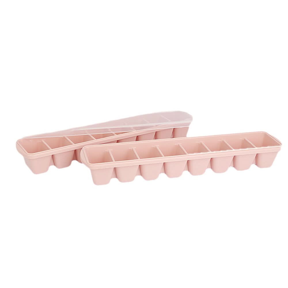 Ice Cube Tray 2 Pcs Set with Lid - Light Pink, Home & Lifestyle, Serving And Dining, Chase Value, Chase Value