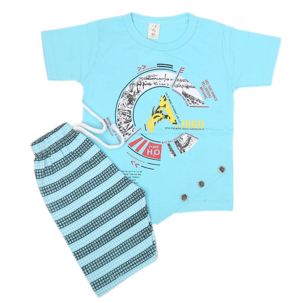 Boys Half Sleeves Suit - Sky Blue, Kids, Boys Sets And Suits, Chase Value, Chase Value