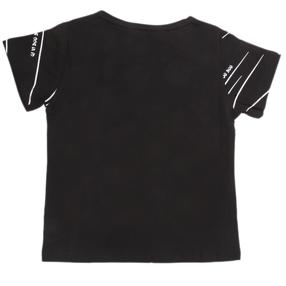 Boys Half Sleeves T-Shirt - Black, Kids, Boys T-Shirts, Chase Value, Chase Value