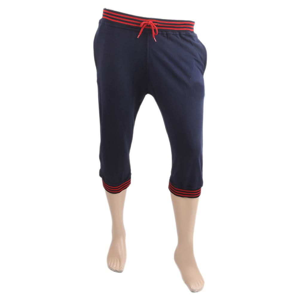 Mens Yarn Dyed Knitted 3Qtr - Navy Blue, Men, Shorts, Chase Value, Chase Value