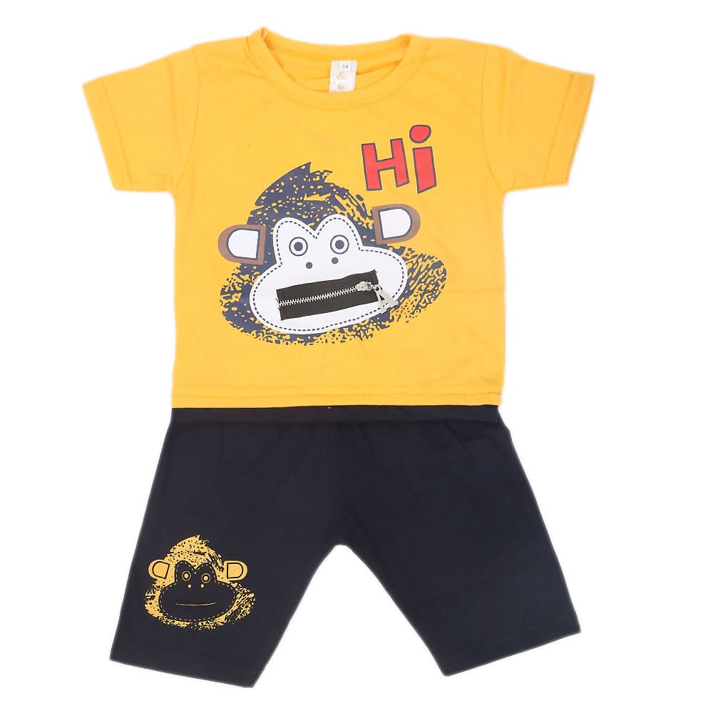 Boys Half Sleeves Suit - Yellow, Kids, Boys Sets And Suits, Chase Value, Chase Value