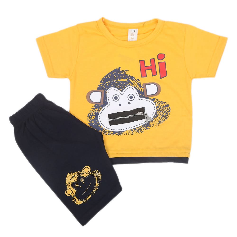 Boys Half Sleeves Suit - Yellow, Kids, Boys Sets And Suits, Chase Value, Chase Value