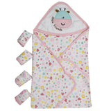 Newborn Wrapping Sheet With 4 Fcae Towel - Baby Pink, Kids, Wrapping Sheets, Chase Value, Chase Value