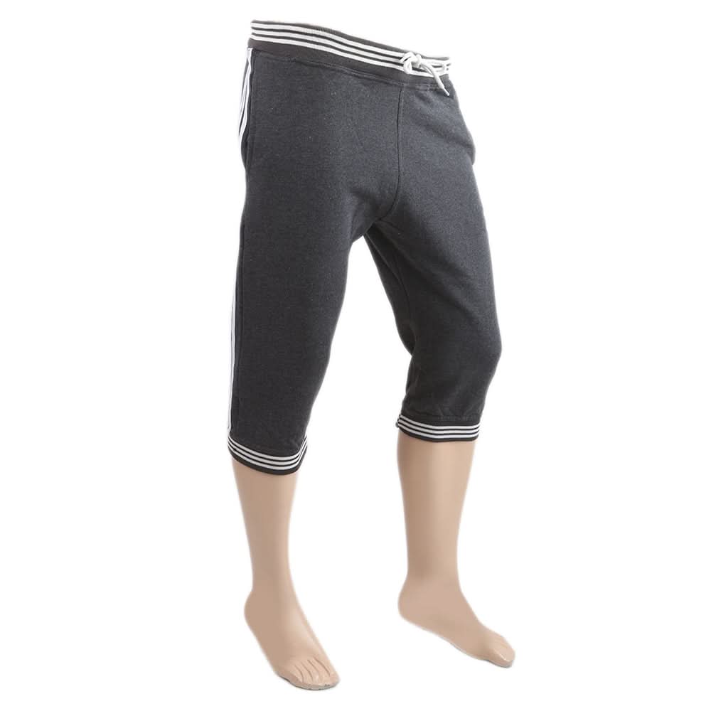 Mens Yarn Dyed Knitted 3Qtr - Dark Grey, Men, Shorts, Chase Value, Chase Value