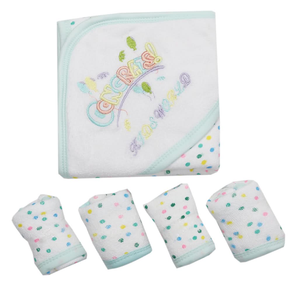 Newborn Wrapping Sheet With 4 Fcae Towel - Cyan, Kids, Wrapping Sheets, Chase Value, Chase Value