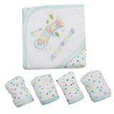 Newborn Wrapping Sheet With 4 Fcae Towel - Cyan, Kids, Wrapping Sheets, Chase Value, Chase Value
