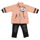 Girls Full Sleeves Tights Suit - Peach, Kids, Girls Sets And Suits, Chase Value, Chase Value