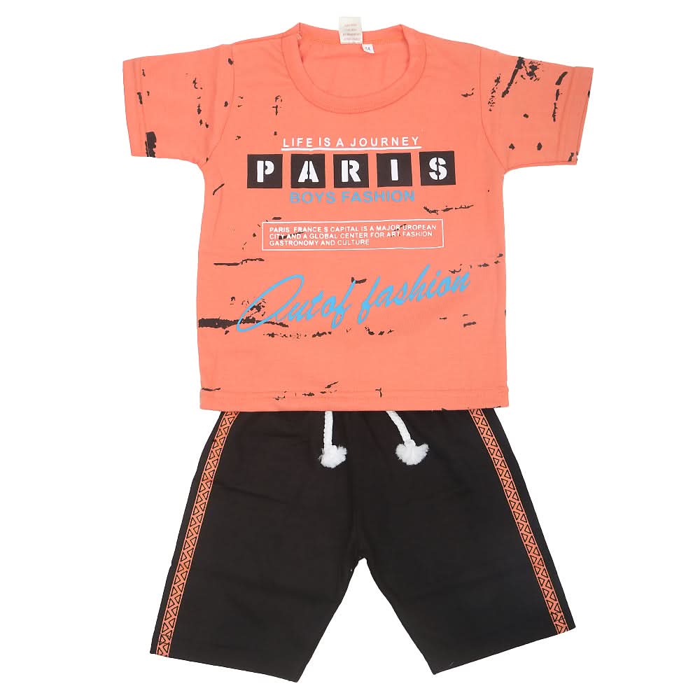 Boys Half Sleeves Suit - Orange, Kids, Boys Sets And Suits, Chase Value, Chase Value