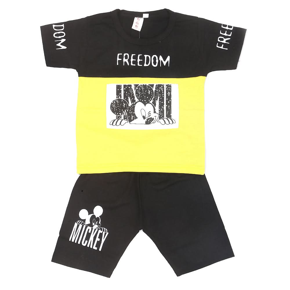 Boys Half Sleeves Suit - Yellow, Kids, Boys Sets And Suits, Chase Value, Chase Value