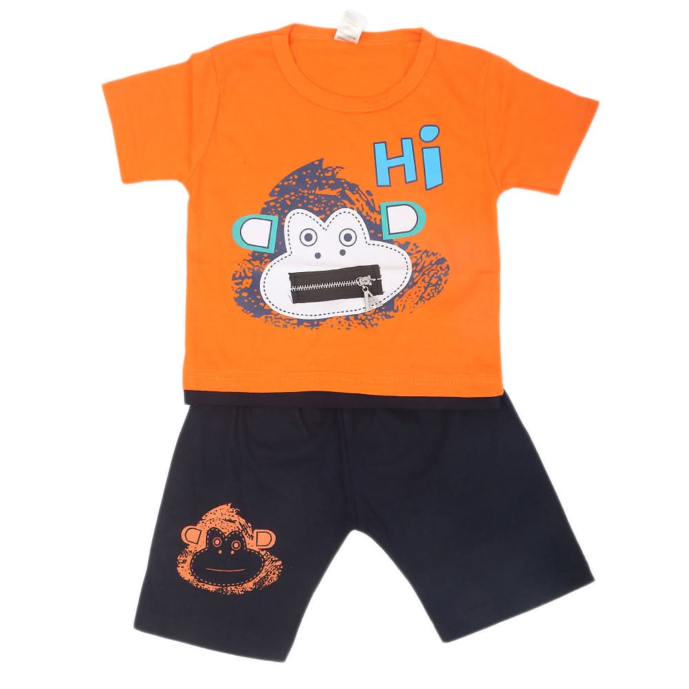 Boys Half Sleeves Suit - Orange, Kids, Boys Sets And Suits, Chase Value, Chase Value