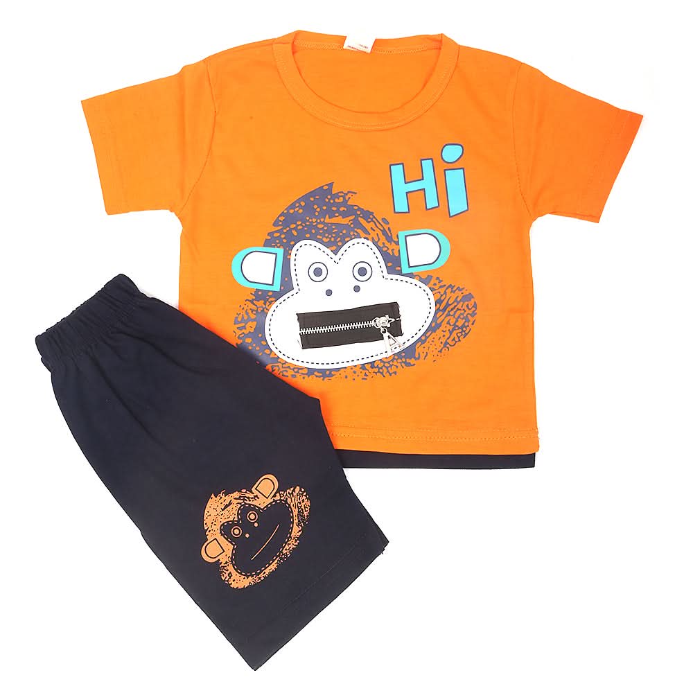 Boys Half Sleeves Suit - Orange, Kids, Boys Sets And Suits, Chase Value, Chase Value