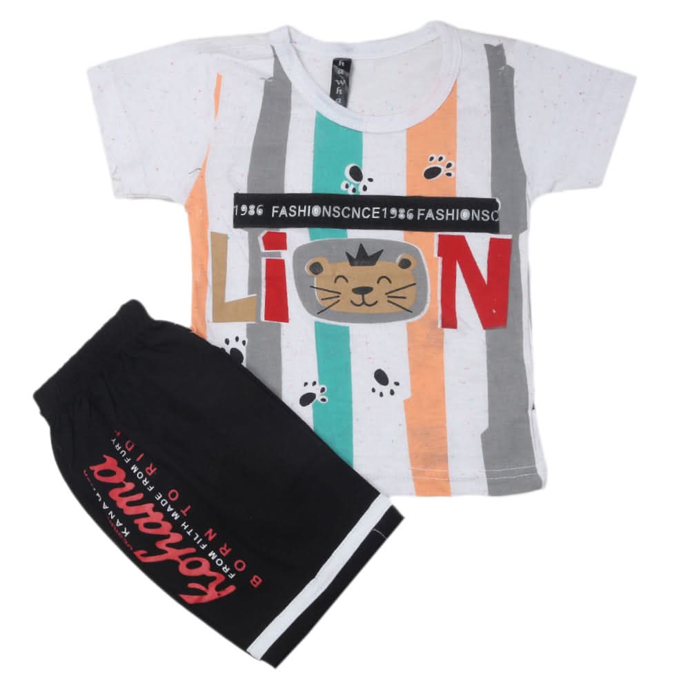 Boys Half Sleeves Suit - White, Kids, Boys Sets And Suits, Chase Value, Chase Value