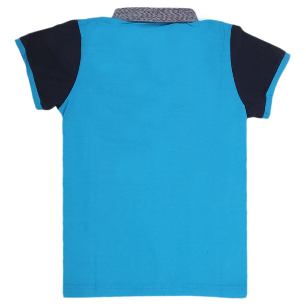 Boys Half Sleeves Round Neck T-Shirt - Blue, Kids, Boys T-Shirts, Chase Value, Chase Value