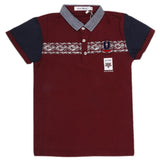 Boys Half Sleeves Round Neck T-Shirt - Maroon, Kids, Boys T-Shirts, Chase Value, Chase Value