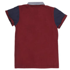 Boys Half Sleeves Round Neck T-Shirt - Maroon, Kids, Boys T-Shirts, Chase Value, Chase Value