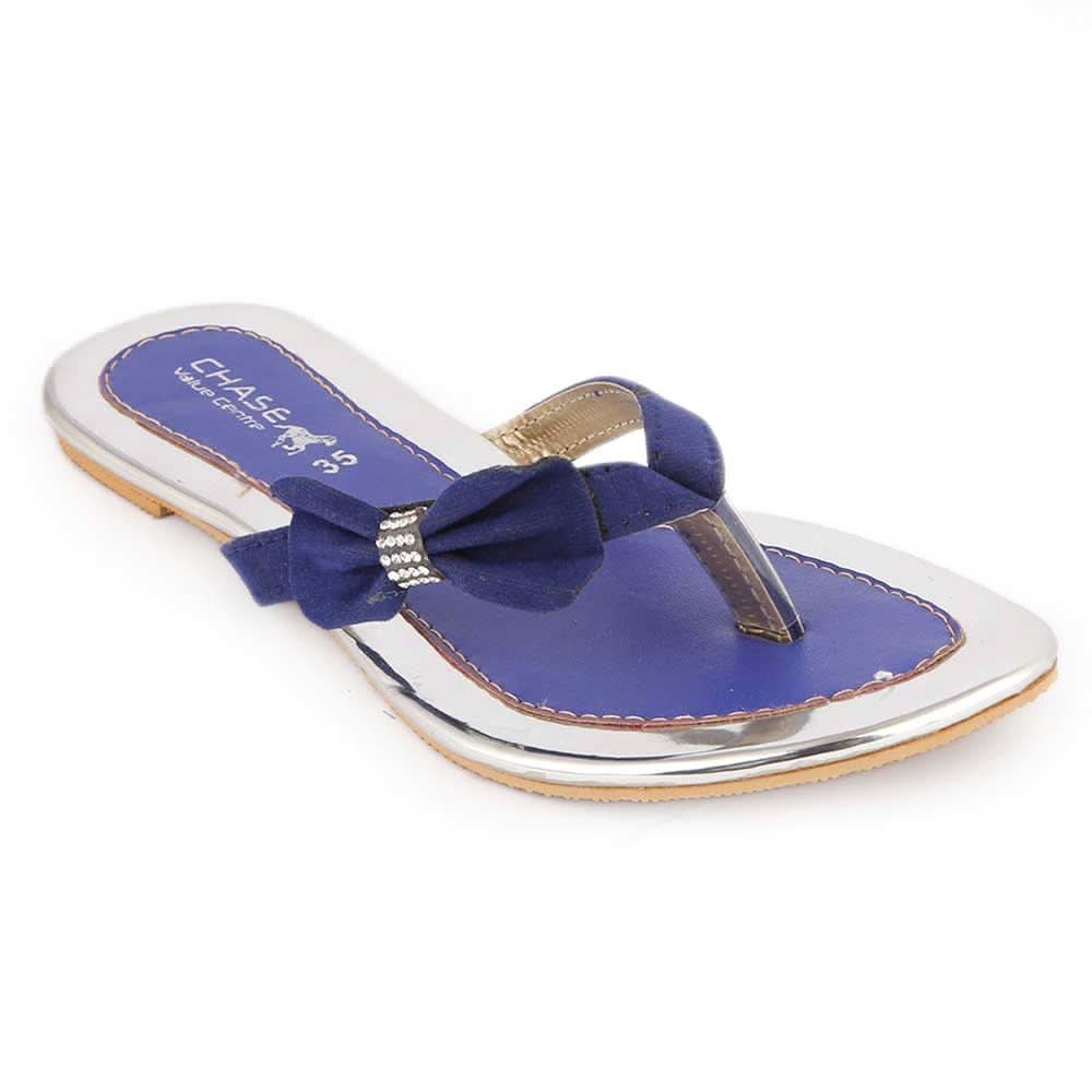Girls Fancy Slippers - K-011 - Navy Blue, Kids, Girls Slippers, Chase Value, Chase Value