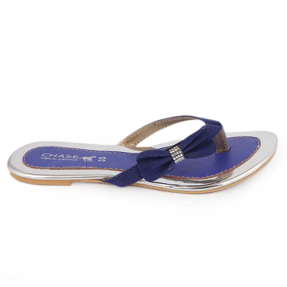 Girls Fancy Slippers - K-011 - Navy Blue, Kids, Girls Slippers, Chase Value, Chase Value