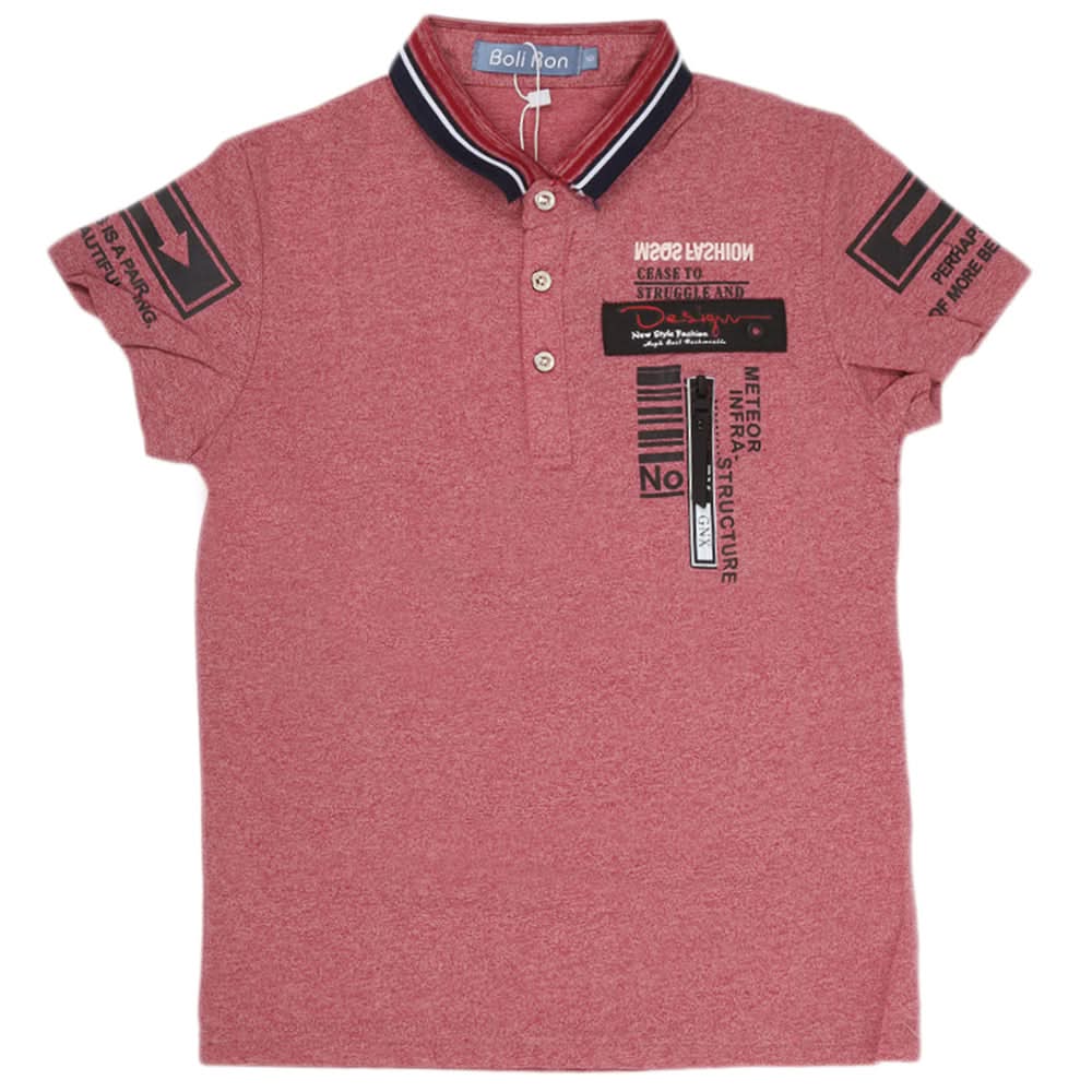 Boys Half Sleeves Round Neck T-Shirt - Maroon, Kids, Boys T-Shirts, Chase Value, Chase Value