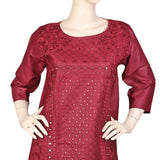 Women's Embroidered Kurti - Maroon, Women, Ready Kurtis, Chase Value, Chase Value
