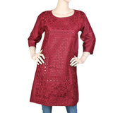 Women's Embroidered Kurti - Maroon, Women, Ready Kurtis, Chase Value, Chase Value