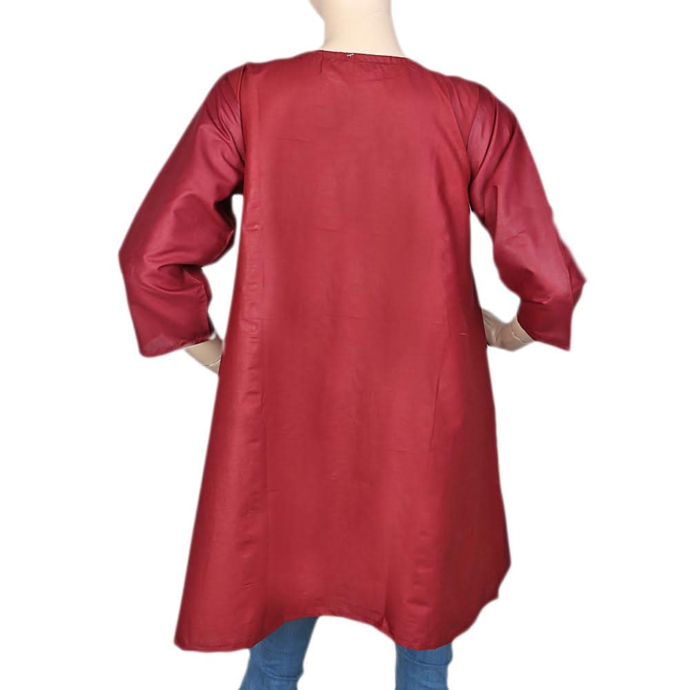 Women's Embroidered Kurti - Maroon, Women, Ready Kurtis, Chase Value, Chase Value