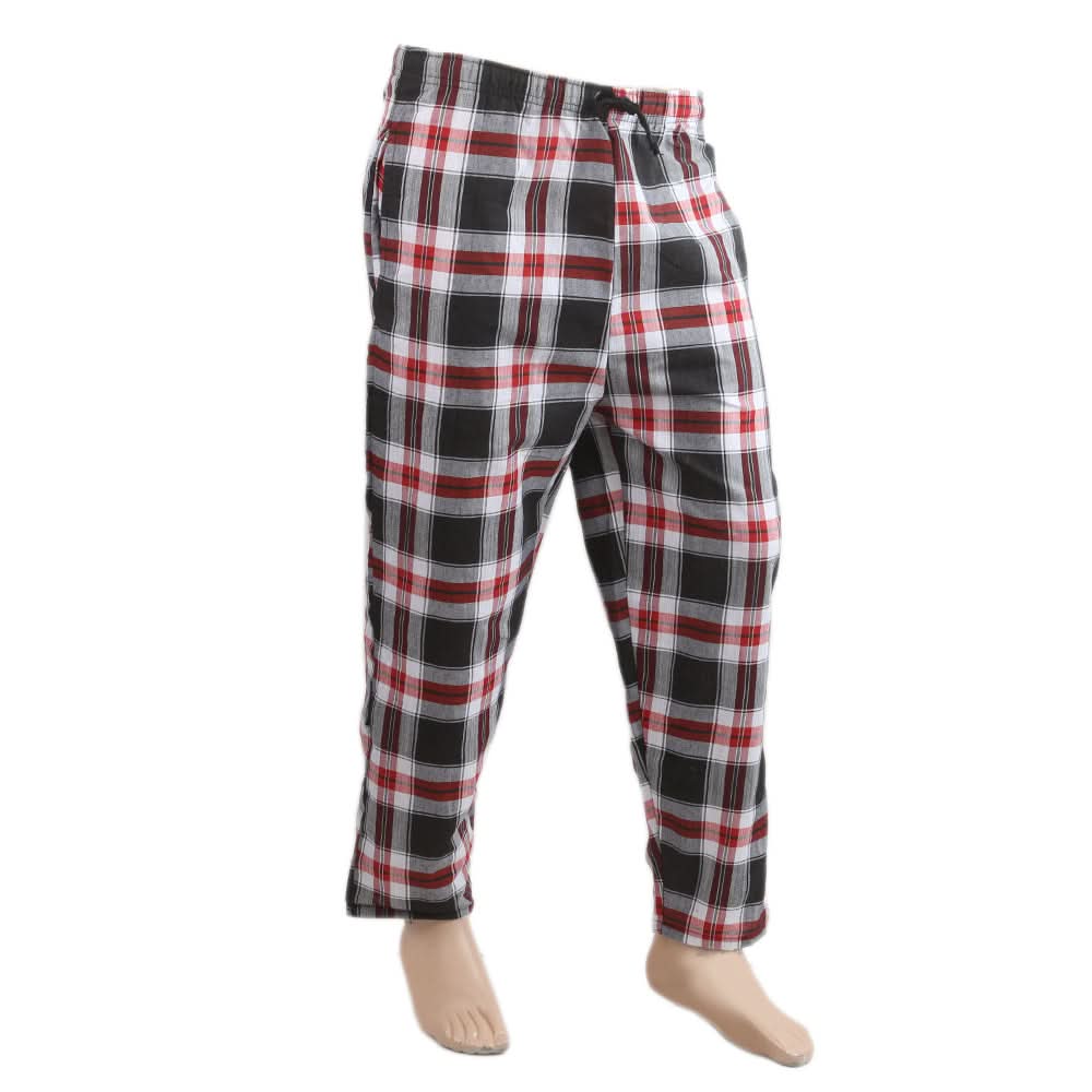 Men's Yarn Dyed Woven Pyjama - Red Black, Men, Lowers And Sweatpants, Chase Value, Chase Value