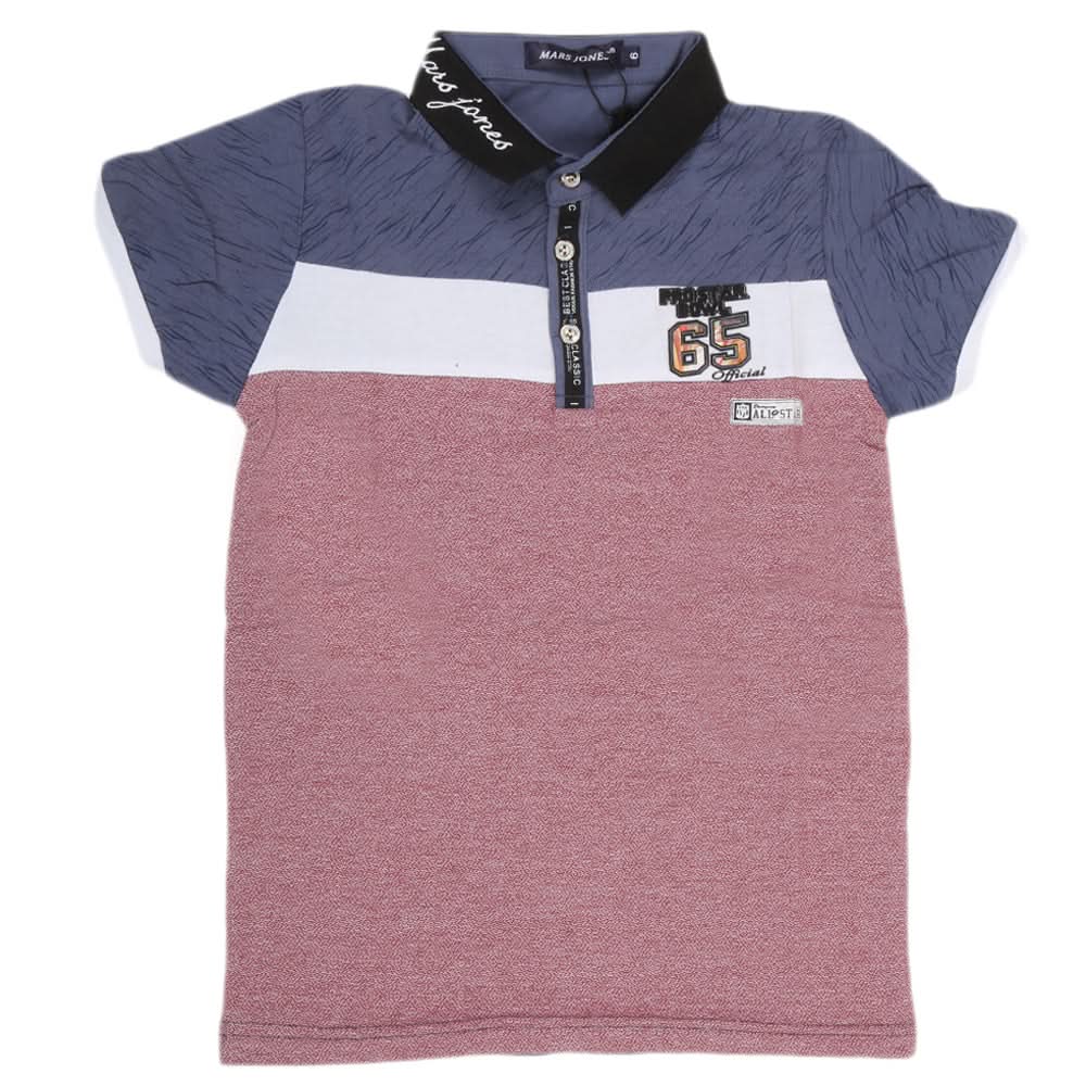 Boys Half Sleeves Round Neck T-Shirt - Maroon, Kids, Boys T-Shirts, Chase Value, Chase Value