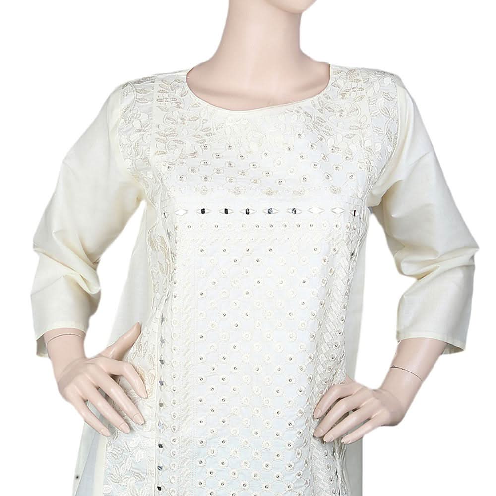 Women's Embroidered Kurti - Fawn, Women, Ready Kurtis, Chase Value, Chase Value