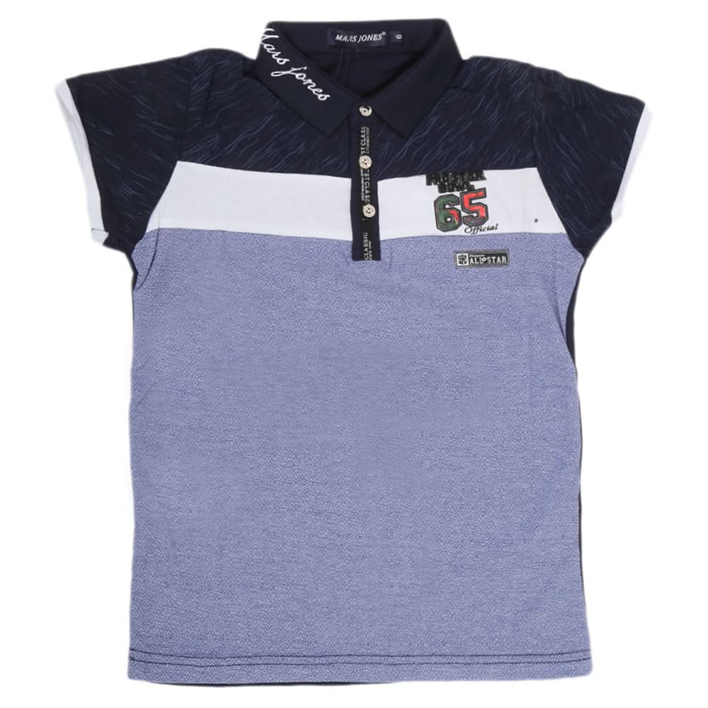 Boys Half Sleeves Round Neck T-Shirt - Blue, Kids, Boys T-Shirts, Chase Value, Chase Value