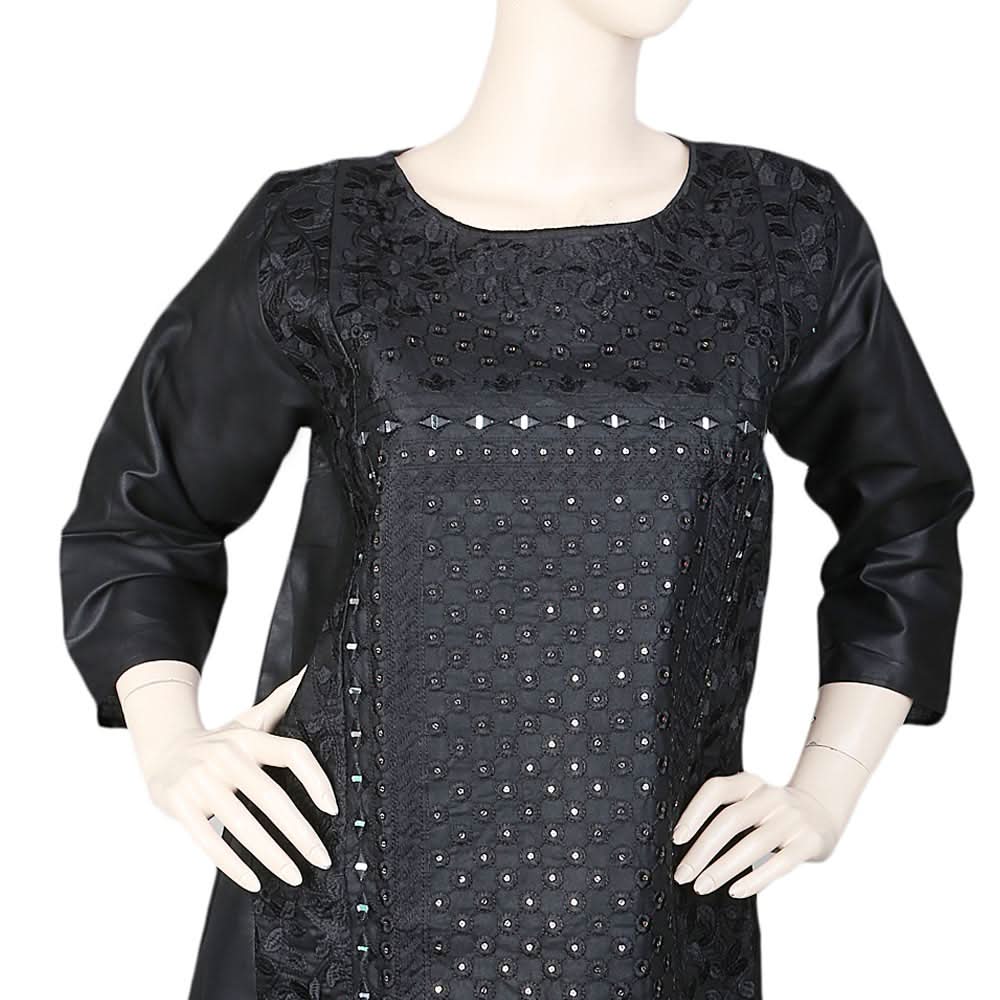 Women's Embroidered Kurti - Black, Women, Ready Kurtis, Chase Value, Chase Value