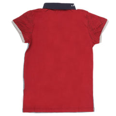 Boys Half Sleeves Round Neck T-Shirt - Red, Kids, Boys T-Shirts, Chase Value, Chase Value