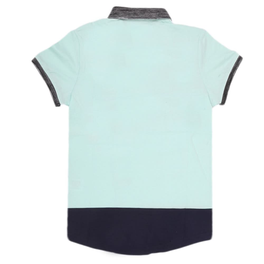 Boys Half Sleeves Round Neck T-Shirt - Cyan, Kids, Boys T-Shirts, Chase Value, Chase Value