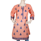 Women's Embroidered Kurti - Peach, Women, Ready Kurtis, Chase Value, Chase Value